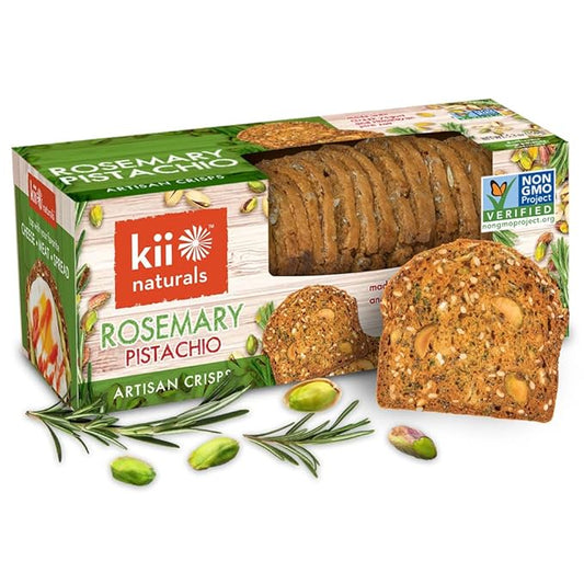 Kii Naturals Artisan Crisps, Healthy Snack Crackers for Cheese, Meats, Spreads, Charcuterie Board