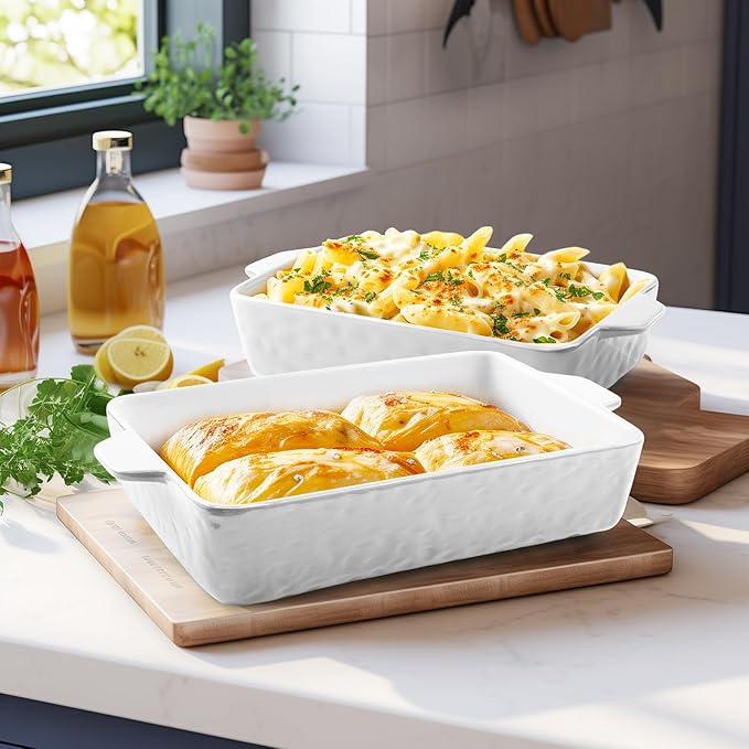Casserole Dishes for Oven, Ceramic Baking Dishes, Lasagna Pan with Handles, Porcelain Baking Pan