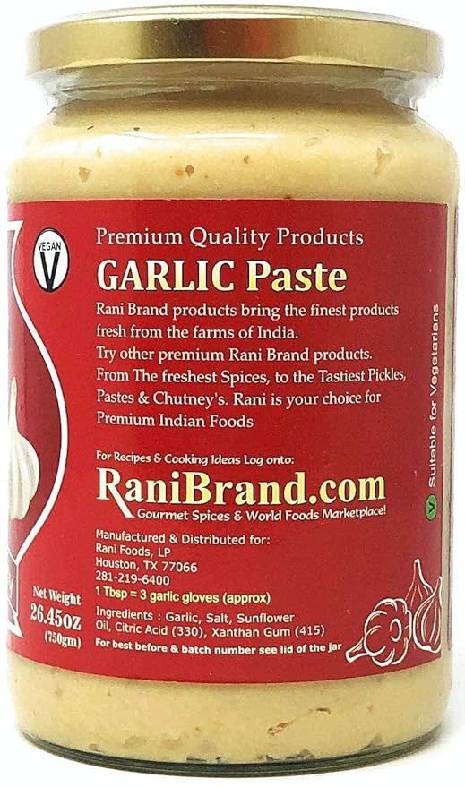 Asian Kitchen Garlic Cooking Paste 26.5oz (750g) Glass Jar ~ Vegan | Gluten Free | NON-GMO | No