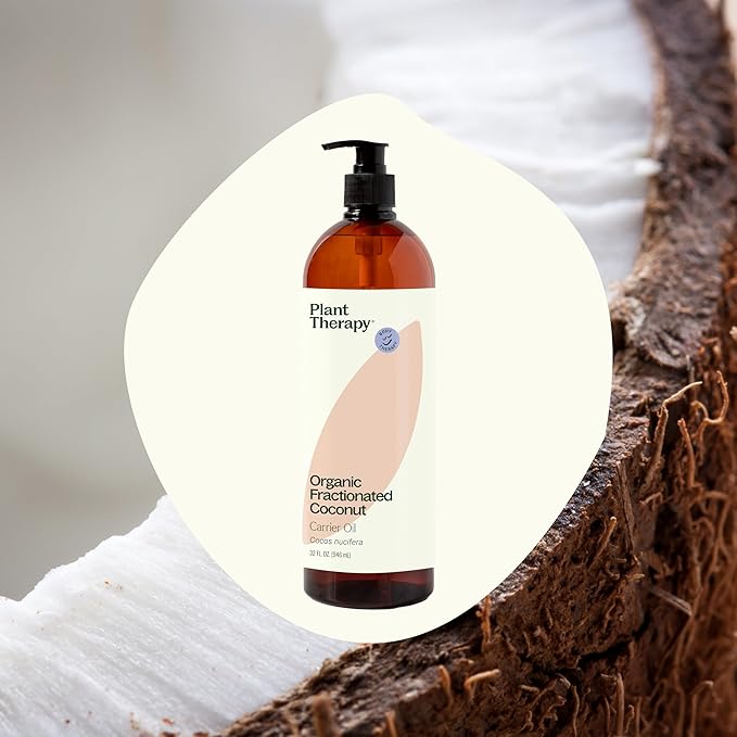 Plant Therapy Organic Fractionated Coconut Oil for Skin, Hair, Body 100% Pure, USDA Certified