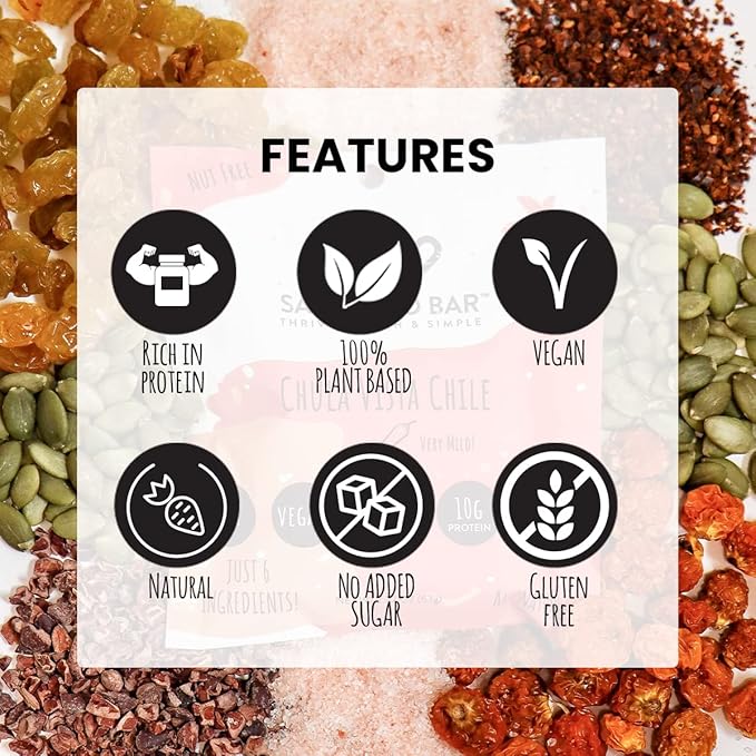 San Diego Bar-Chula Vista Chile | Chile Mild Heat | RAW & Vegan Protein Bars | Sugar-Free | Gluten