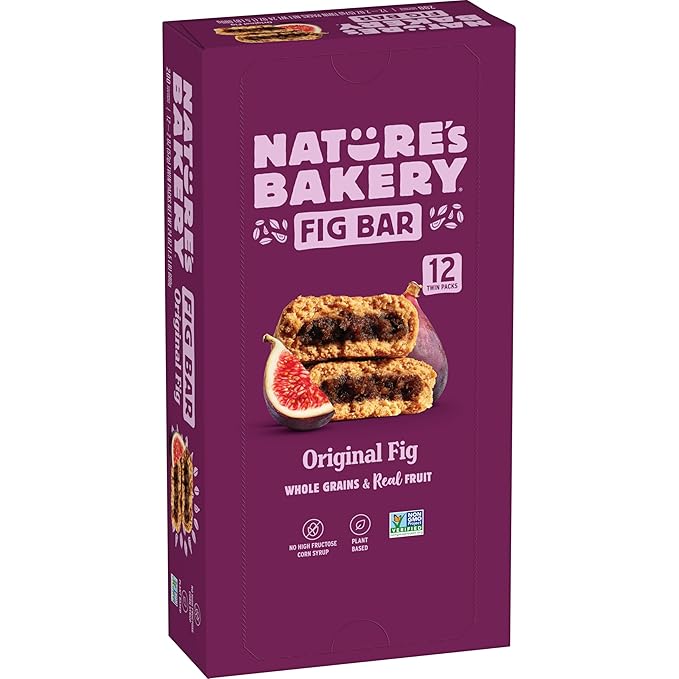 Nature?™s Bakery Whole Wheat Fig Bars, Original Fig, Real Fruit, Vegan, Non-GMO, Snack bar, 1 box