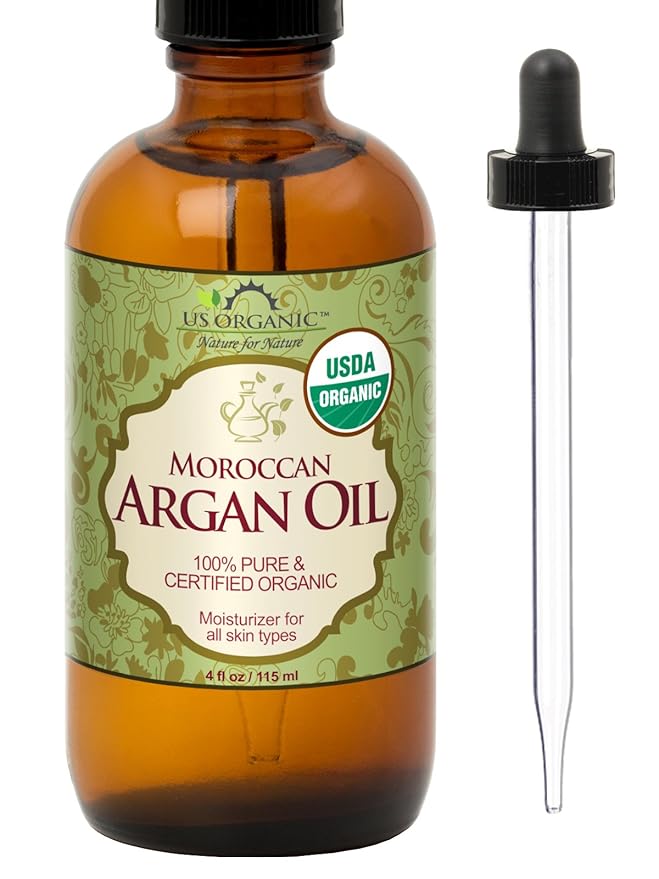 US Organic Moroccan Argan Oil, Cold-Pressed Virgin, USDA Certified, 100% Pure, Unrefined, for Hair