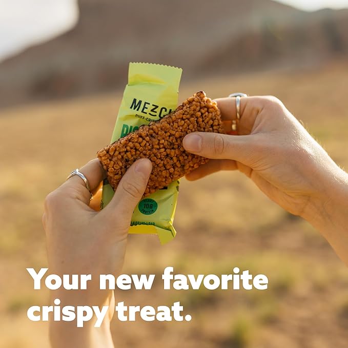 Mezcla Puff Crispy Protein Bars, Gluten Free & Vegan Protein Bars, 10g Protein, Alt for Pistachio