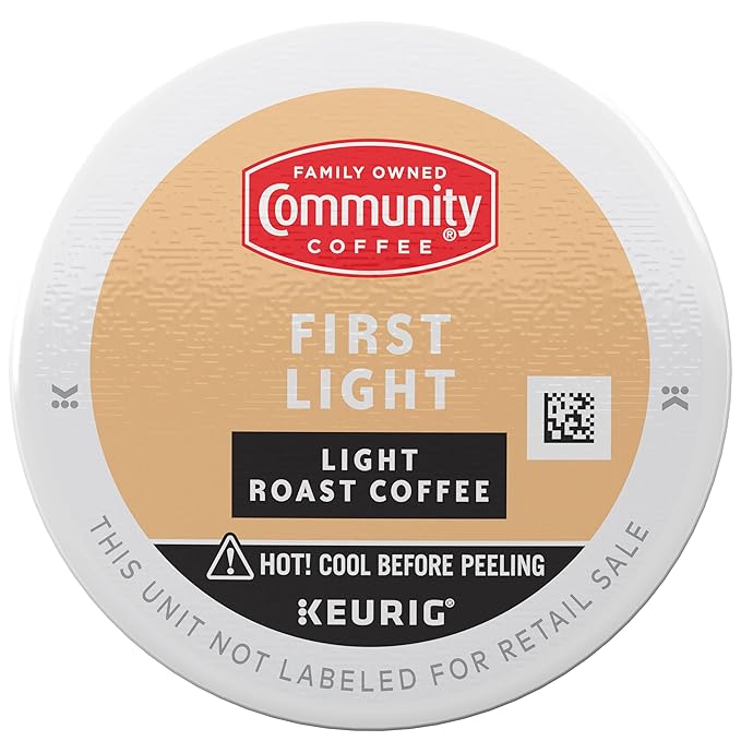 Community Coffee First Light, 12 Keurig Coffee Pods, Light Roast, Compatible with all K-Cup