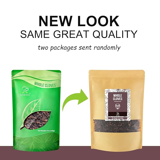 Soeos Whole Cloves 8 Ounce, Premium Quality Fresh Hand Picked Cloves Whole, Great for Foods and