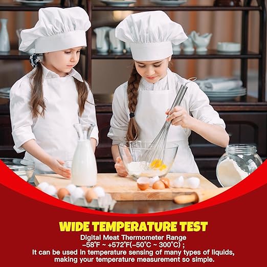 12 Pcs Meat Food Thermometer Food with Probe Water Liquid Instant Read Digital Thermometer Kitchen