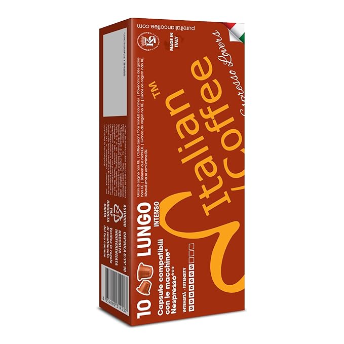 Italian Coffee for Espresso Lovers capsules compatible with Nespresso Original Line machines (Lungo