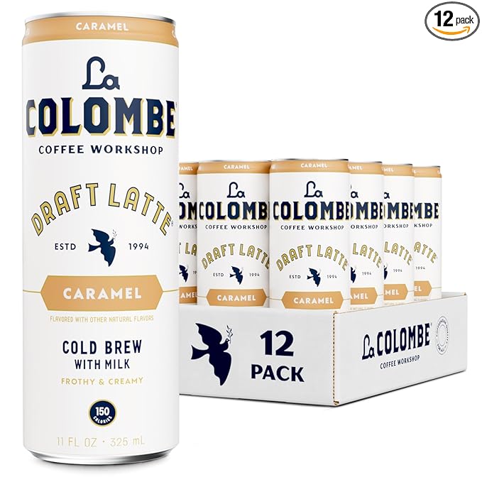 La Colombe Coffee, Caramel Draft Latte, 11 fl oz Cans (Pack of 12), Coffeehouse Quality Cold Brew