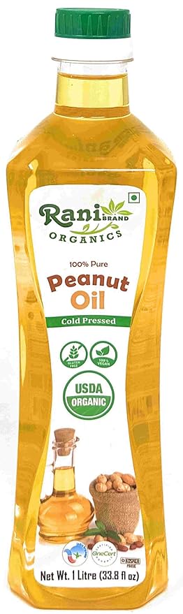Rani Organic Peanut Oil 33.8 Ounce (1 Liter) Cold Pressed | 100% Natural | NON-GMO | Kosher | Vegan