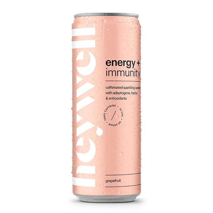 Heywell Sparkling Adaptogenic Water, Energy and Immunity, Grapefruit Flavor, 12 Fluid Ounce (Pack