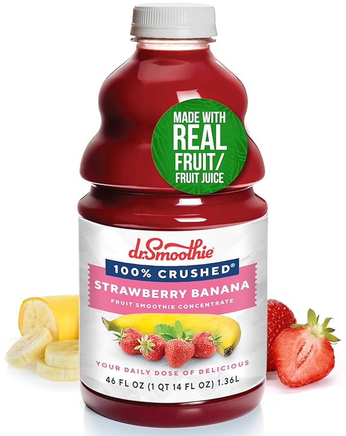 Dr. Smoothie 100% Crushed Strawberry Banana ??No Added Sugar, Made with Real Fruits/Fruit Juice