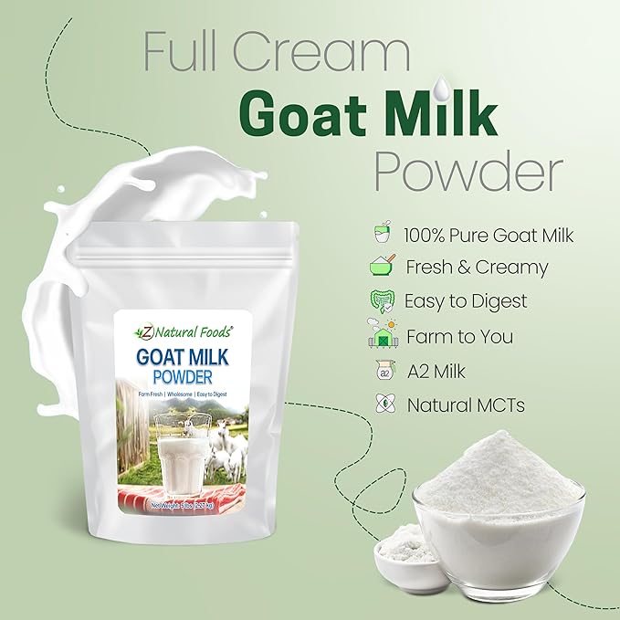 Z Natural Foods Goat Milk Powder - Pure Netherlands Full Cream Milk, Powdered Goat Milk, Highly