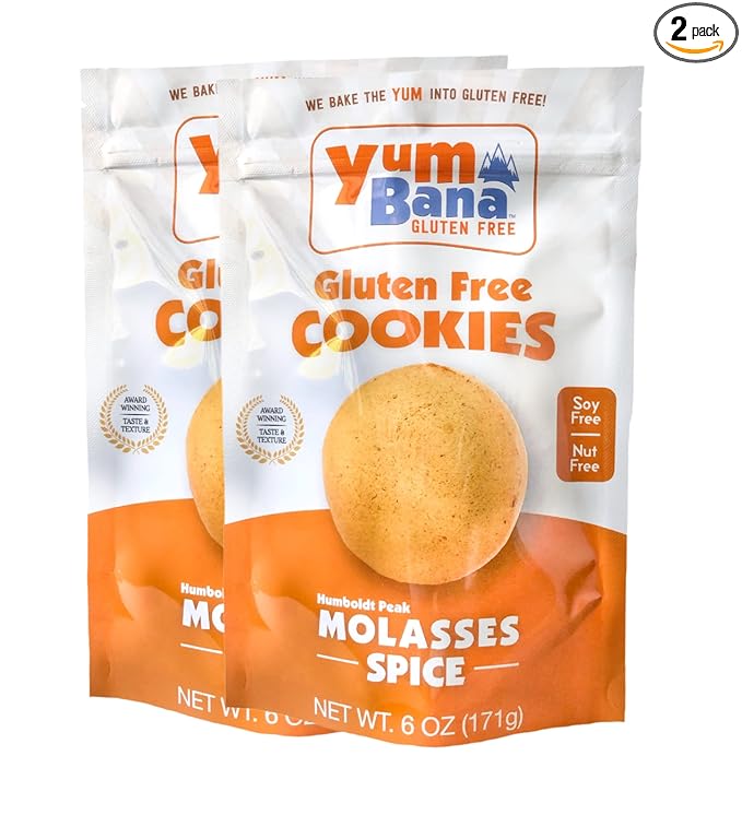Yumbana Gluten Free Molasses Spice Cookies - Soy Free, Nut Free Cookies - No Artificial Flavors or
