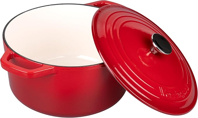 Enameled Cast Iron Dutch Oven Pot with Lid, for Bread Baking, Round Bread Oven- include Sourdough