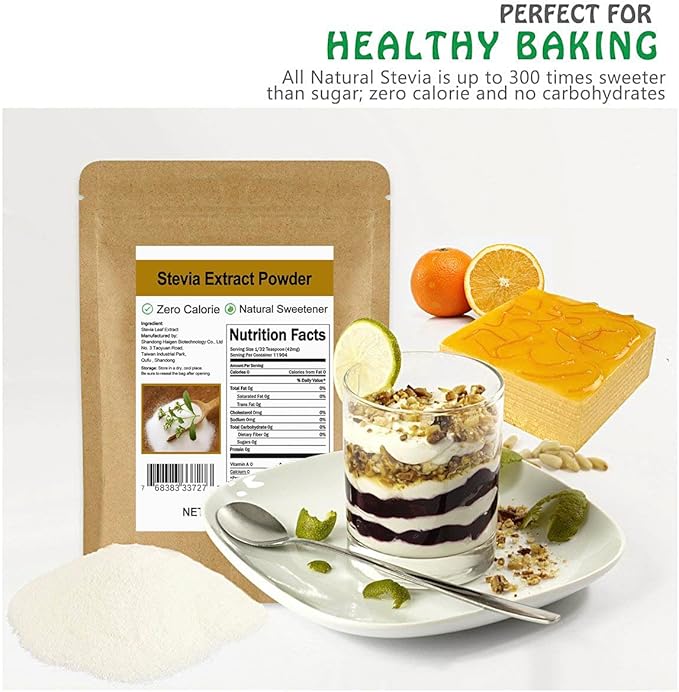 Pure Stevia Extract Powder without Erythritol 17.7oz(500g) - Highly Concentrated Stevia Powder