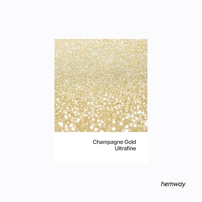 Hemway Premium Glitter Shaker - Champagne Gold | 130g Ultrafine Metallic Flake Sequins for Resin &