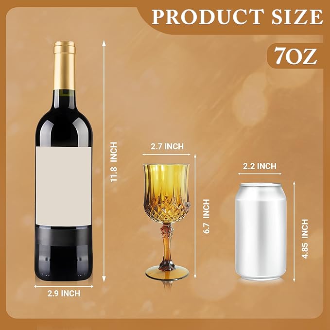 Plastic Wine Glasses，Plastic Goblets Vintage Style Cordial Drinking Glasses for Wedding Reception