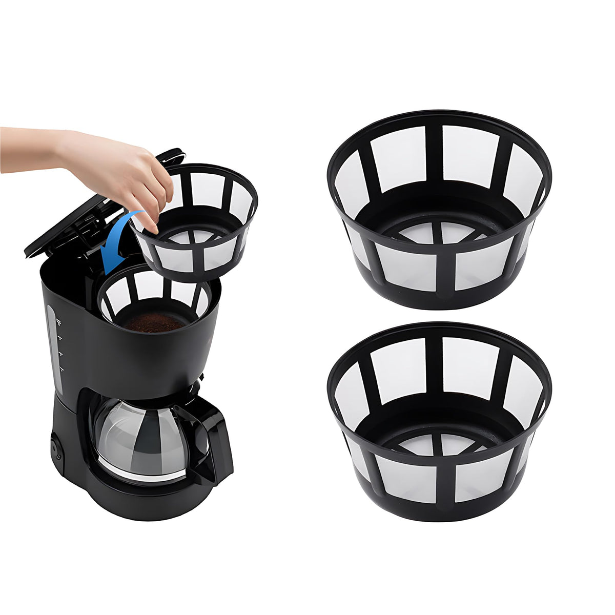 Reusable Coffee Filter 8-12 Cup Nylon Mesh Basket for Mr Coffee 2 Pack
