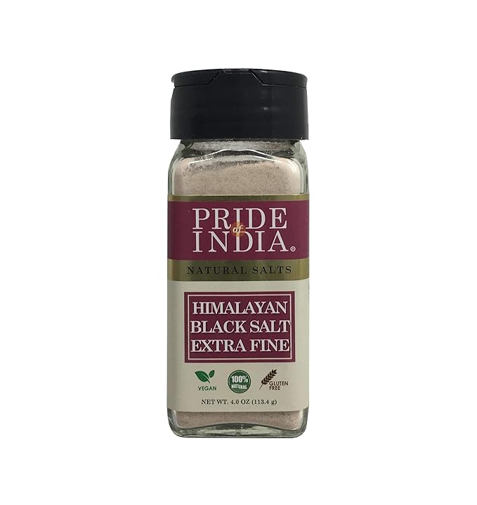 Pride Of India - Himalayan Black Rock Salt - Extra-Fine Grind, (4.0 oz, 113.4gm)- Kala Namak