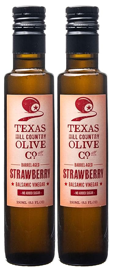 Strawberry Balsamic Vinegar - Gourmet Barrel Aged Infused Balsamic Vinegar - Great for Dressing