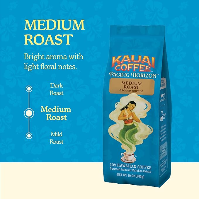 Kauai Hawaiian Ground Coffee, Koloa Estate Medium Roast (10 Ounce) - Gourmet Arabica Coffee From