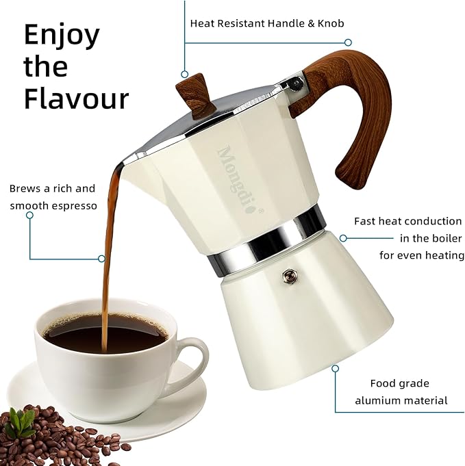 Mongdio Stovetop Espresso Maker Moka Pot, Cuban Coffee Maker Stove top coffee maker Moka Italian