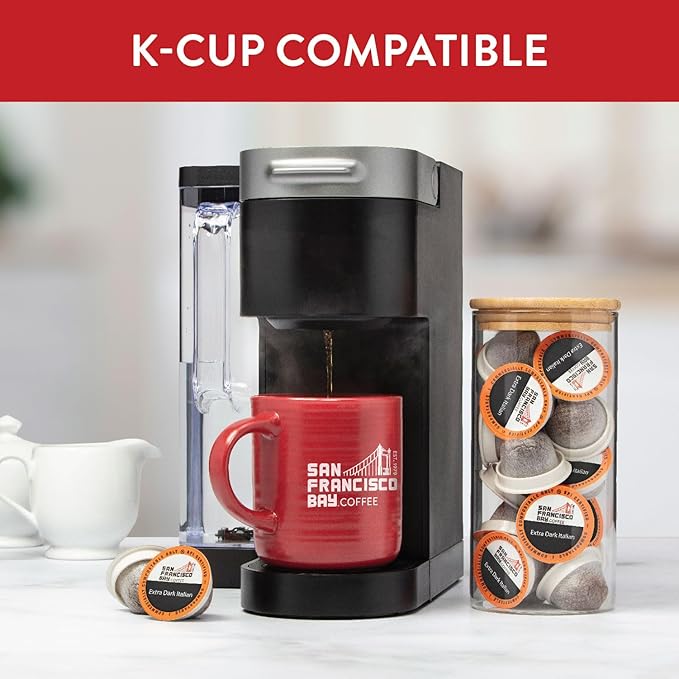 San Francisco Bay Compostable Coffee Pods - Extra Dark Italian (80 Ct) K Cup Compatible including