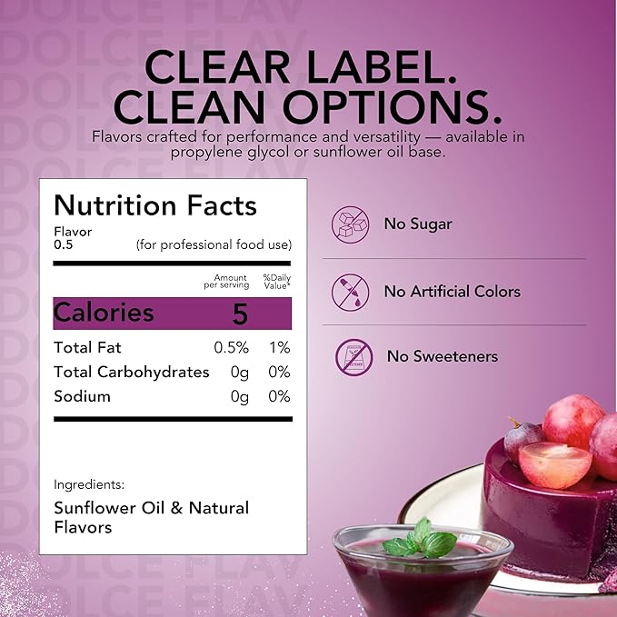 Dolce Flav Grape Extract ??2 Ounce Oil-Soluble Kosher, Sugar-Free, Concentrated Fruit Flavor for