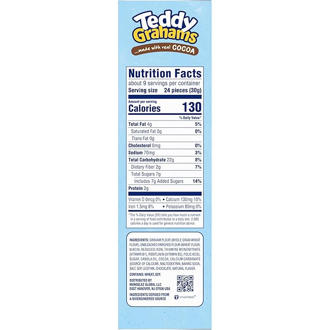 TEDDY GRAHAMS Chocolate Graham Snacks, Bulk Kids Snacks, 6 - 10 oz Boxes