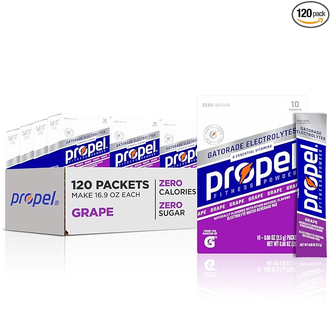 Propel Electrolyte Enhanced Water Drink Mix Powder Packets, Grape, Zero Calorie & Zero Sugar