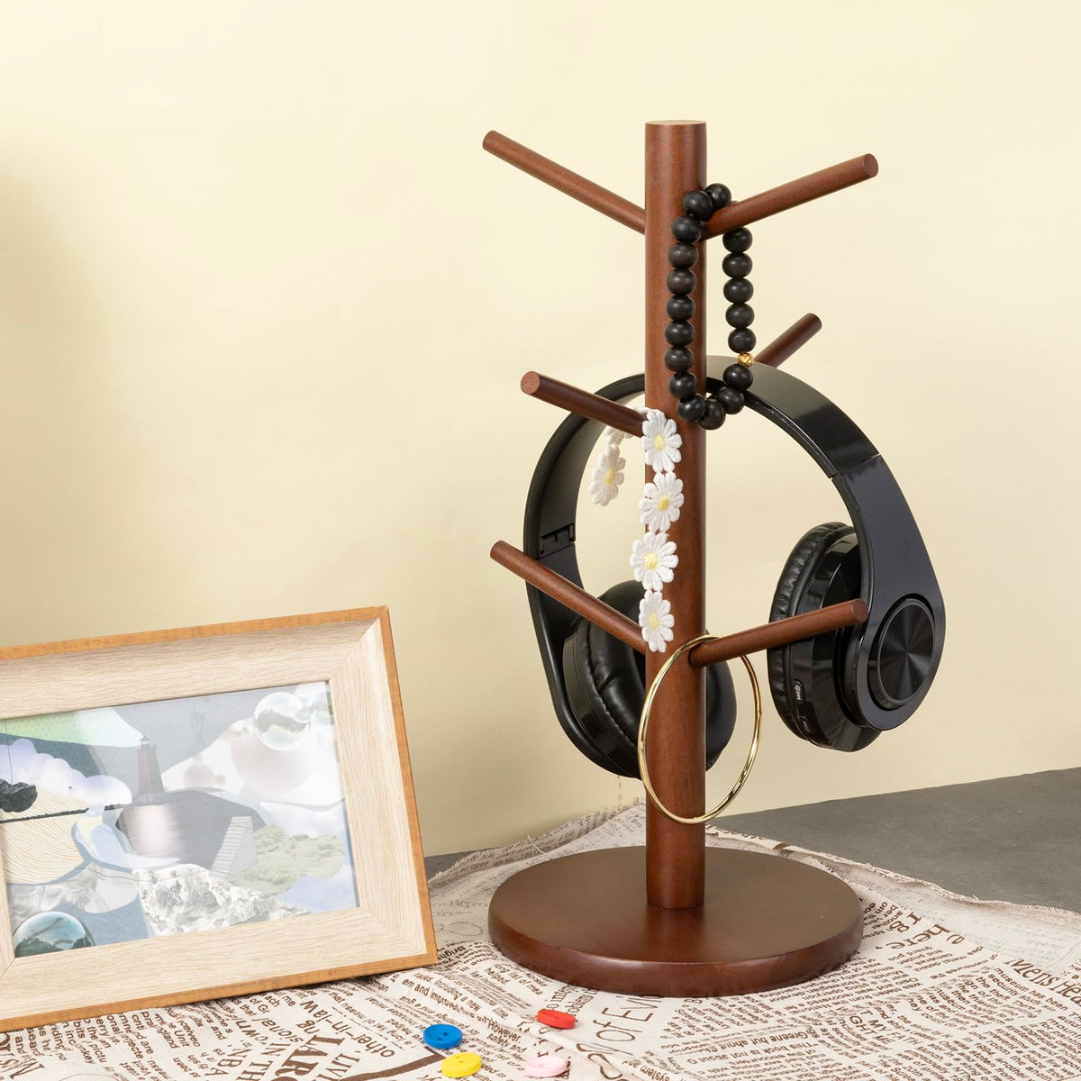 MyLifeUNIT Mug Holder Tree, Coffee Cup Holder with 6 Hooks (Brown)