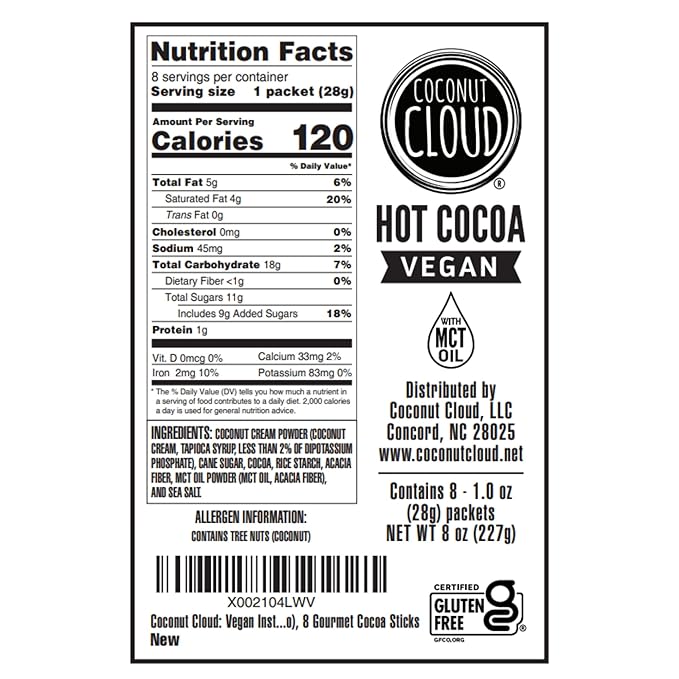 Dairy Free Hot Cocoa Sticks | Delicious, Vegan, Non-GMO, Natural, Coconut Powdered Milk + MCT OIL.