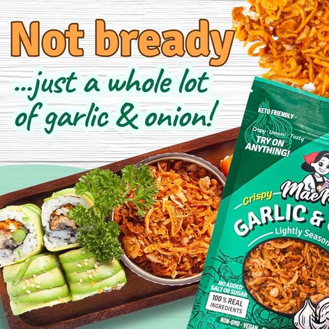 MaeMai Chili Crisp (MILD Spice) - Premium Onion & Garlic Flakes - Crispy All-Purpose Seasoning