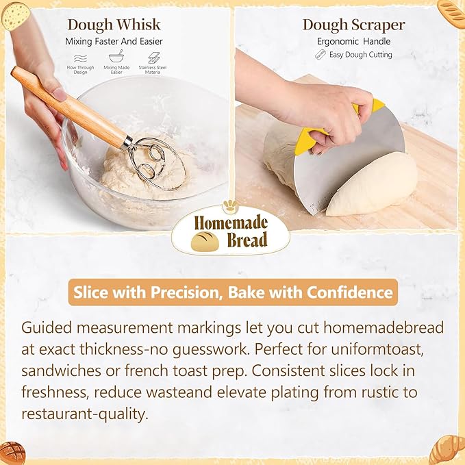 Banneton Bread Proofing Basket Set, Oval & Round Bread Baskets with Liners & Covers for Artisan
