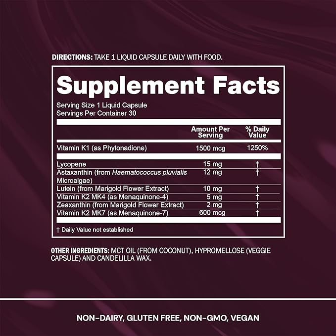 Blueprint Bryan Johnson Advanced Antioxidant Supplement ??Lutein, Zeaxanthin, Lycopene, Vitamin K1