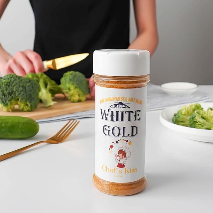 White Gold Chef’s Kiss All Purpose Seasoning with Pink Himalayan Sea Salt - Gourmet Seasoned Salt