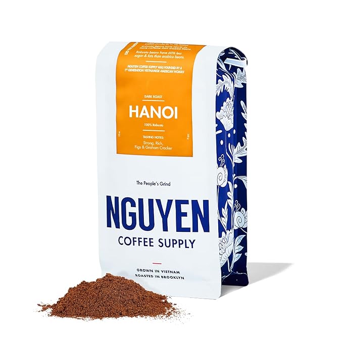 Nguyen Coffee Supply - Hanoi Robusta: Dark Roast Premium Ground Coffee Beans, Vietnamese Single