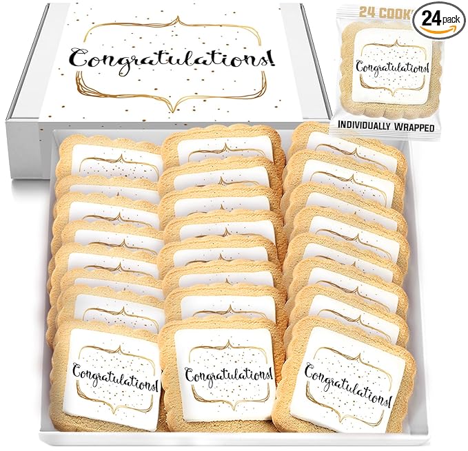 Congrats Cookies Party Favors Congratulations | 24 Pack Individually Wrapped | Cookie Treats Snacks
