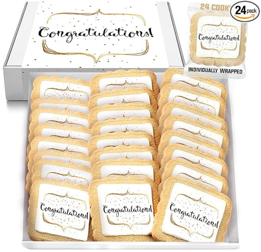 Congrats Cookies Party Favors Congratulations | 24 Pack Individually Wrapped | Cookie Treats Snacks
