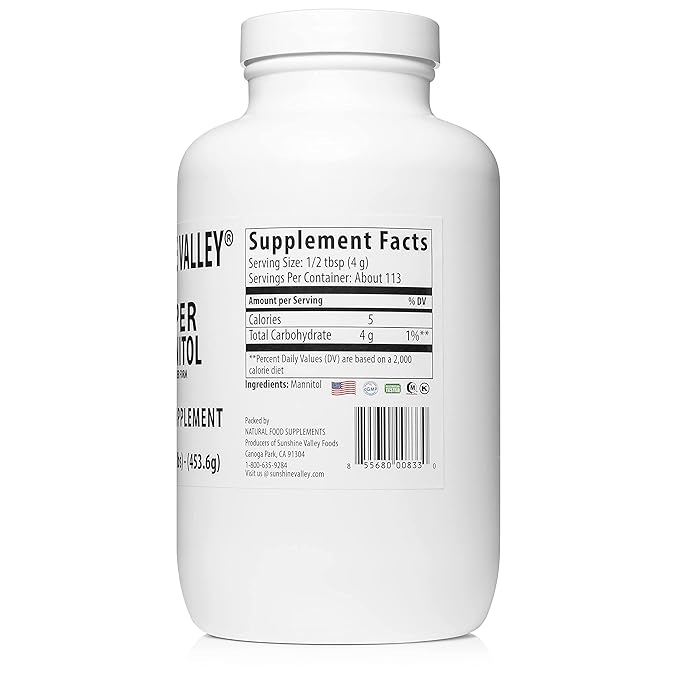 Sunshine Valley® Super Mannitol Powder, Natural & Healthy Artificial Sweetener, Ultra-Pure Sugar