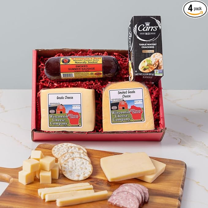 Wisconsin Smoked Gouda, Sausage & Cracker Gift Box