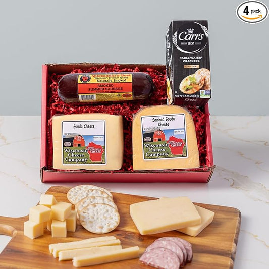 Wisconsin Smoked Gouda, Sausage & Cracker Gift Box