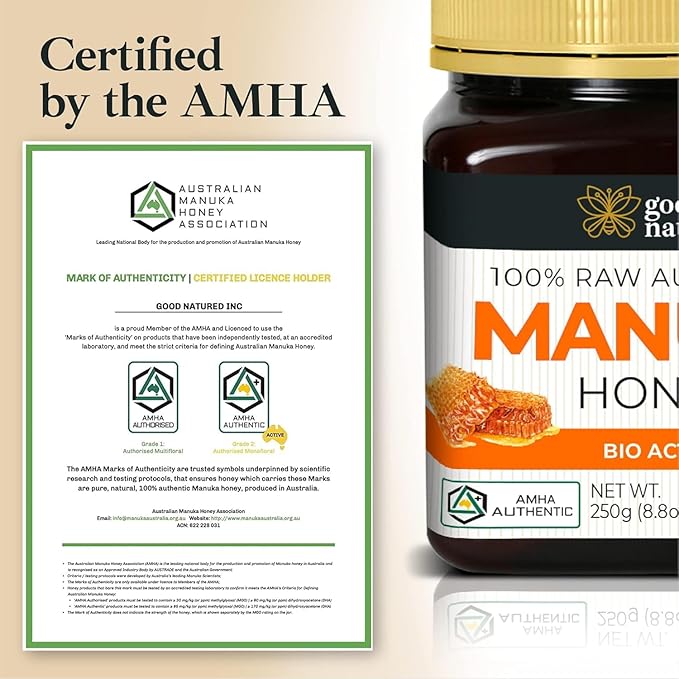 Raw Manuka Honey MGO 260+ /10+ - 8.8oz (250g) Medicinal Strength - High Certified Rating - BPA Free