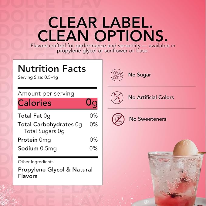 Dolce Flav Natural Lychee Extract ??2 Ounce Water-Soluble Kosher, Sugar-Free, Concentrated Exotic