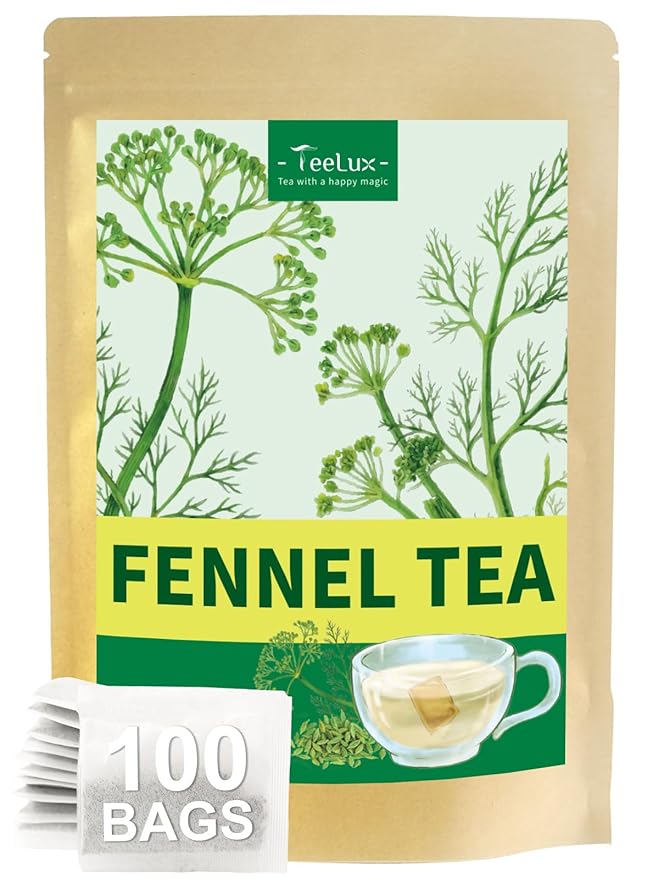 TeeLux Fennel Tea Bags, Pure & Natural Fennel Seeds Herbal Tea, Smooth & Light Spicy Flavor