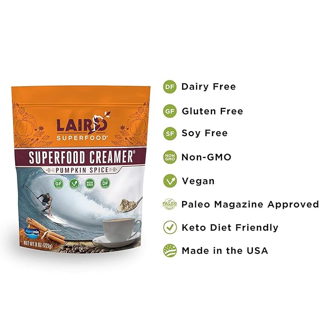 Laird Superfood Non-Dairy Original Superfood Pumpkin Spice with Real Pumpkin and Spices, Coconut