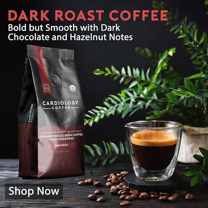 Cardiology Coffee ??Whole Bean Coffee ??USDA Certified Mold-Free 12oz Premium Dark Roast Coffee