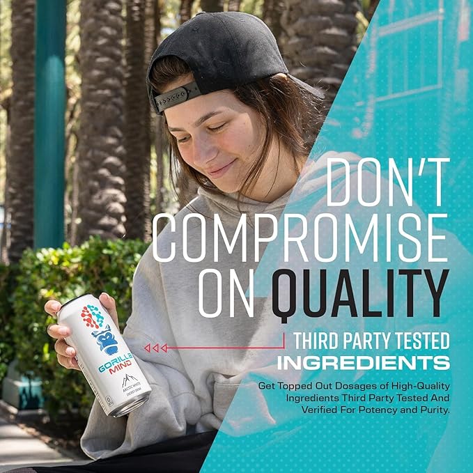 Gorilla Mind Energy Drink | Unmatched Energy · Amplified Focus | N-Acetyl-L-Tyrosine, Alpha-GPC
