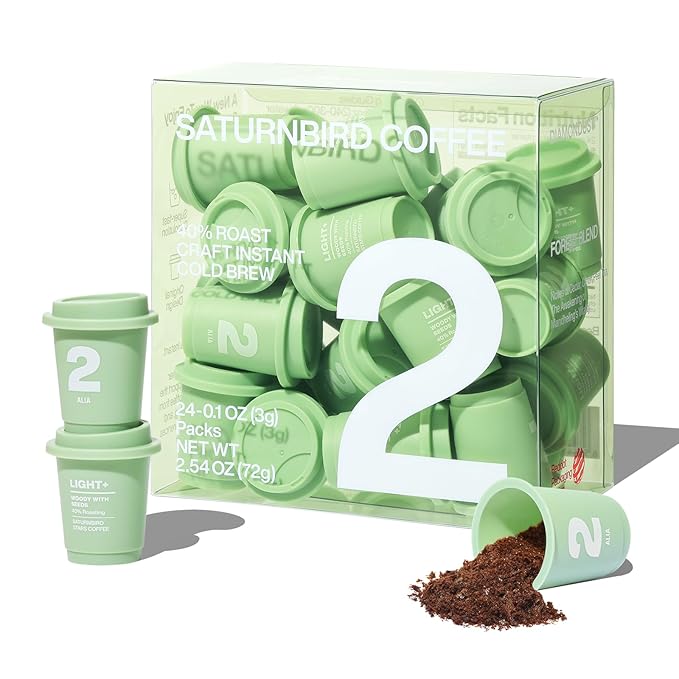 SATURNBIRD Coffee Instant Cold Brew, Light-Medium Roast, Woody & Smooth Blend of 100% Specialty